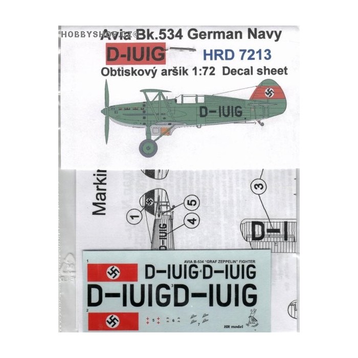 Avia B-534 D-IUIG - 1/72 decal