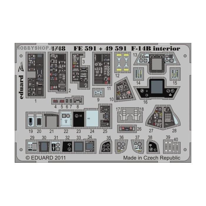 F-14B interior S.A - 1/48 painted PE set