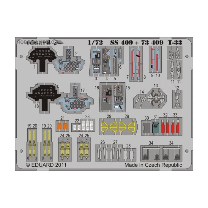 T-33 S.A. - 1/72 painted PE set