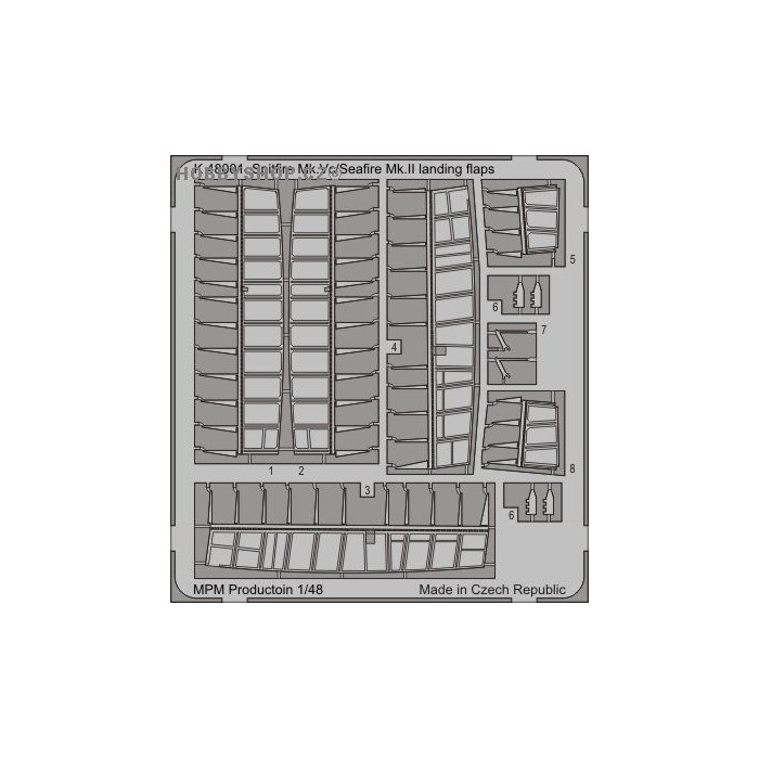 Spitfire Mk.Vc / Seafire Mk.II landing flaps - 1/48 PE set