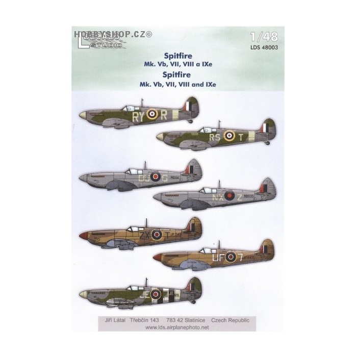 Spitfire Mk.Vb, VII, VIII, IXe - 1/48 decals