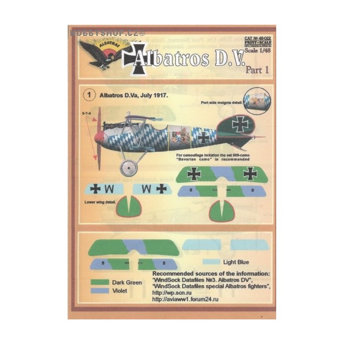 Albatros D.V part 1 - 1/48 decal