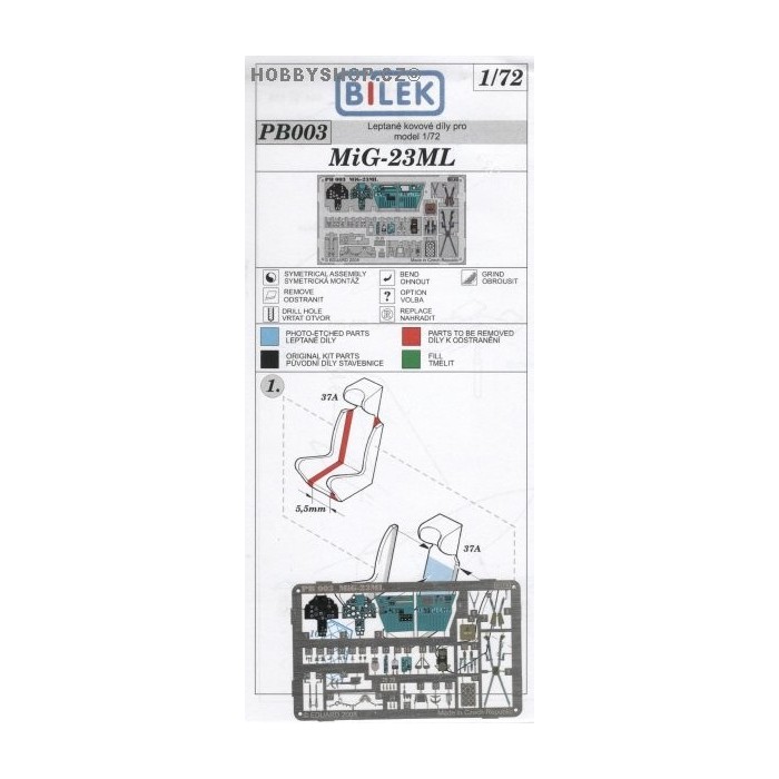 MiG-23ML - 1/72 PE set