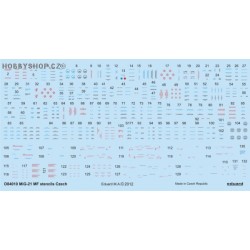 MiG-21 stencils Czech - 1/48 decals