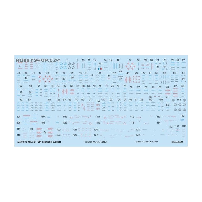 MiG-21 stencils Czech - 1/48 decals